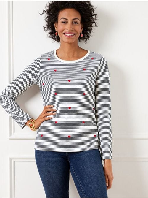 Striped Heart Tee Striped Heart Tee