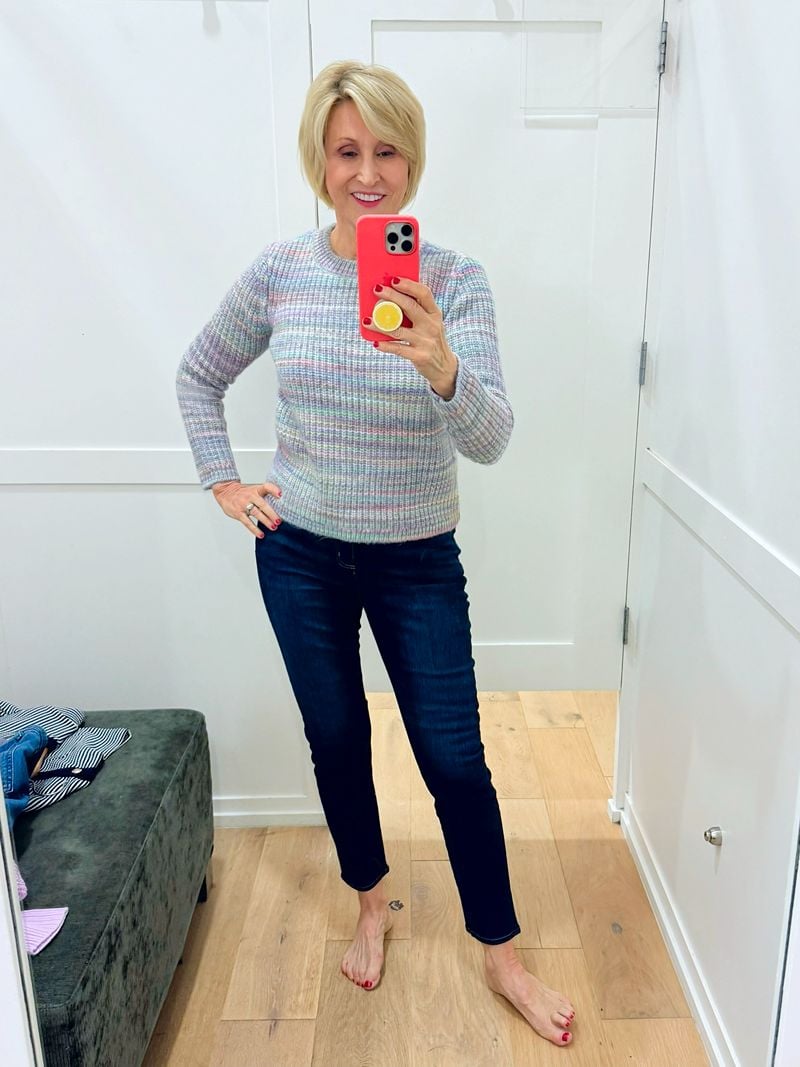 Space Dye Sweater blue space dye sweater | Loft Winter Try-On Haul