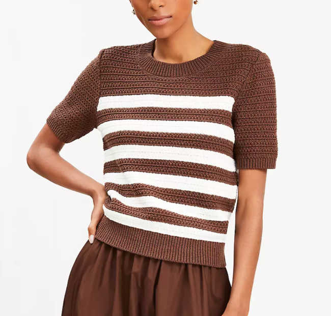 brown and white striped sweater brown and white striped sweater