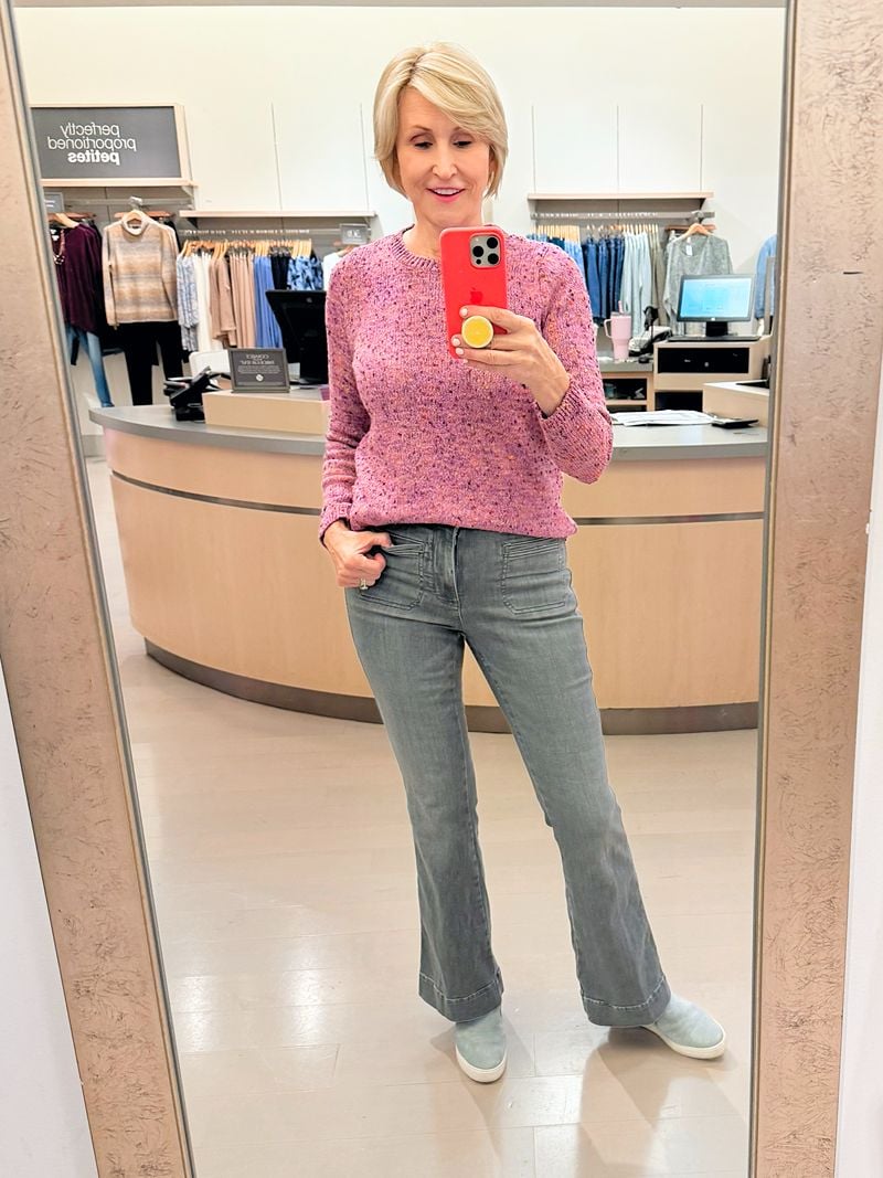 burgundy sweater gray jeans jjill burgundy sweater gray jeans | J.Jill Try on Haul