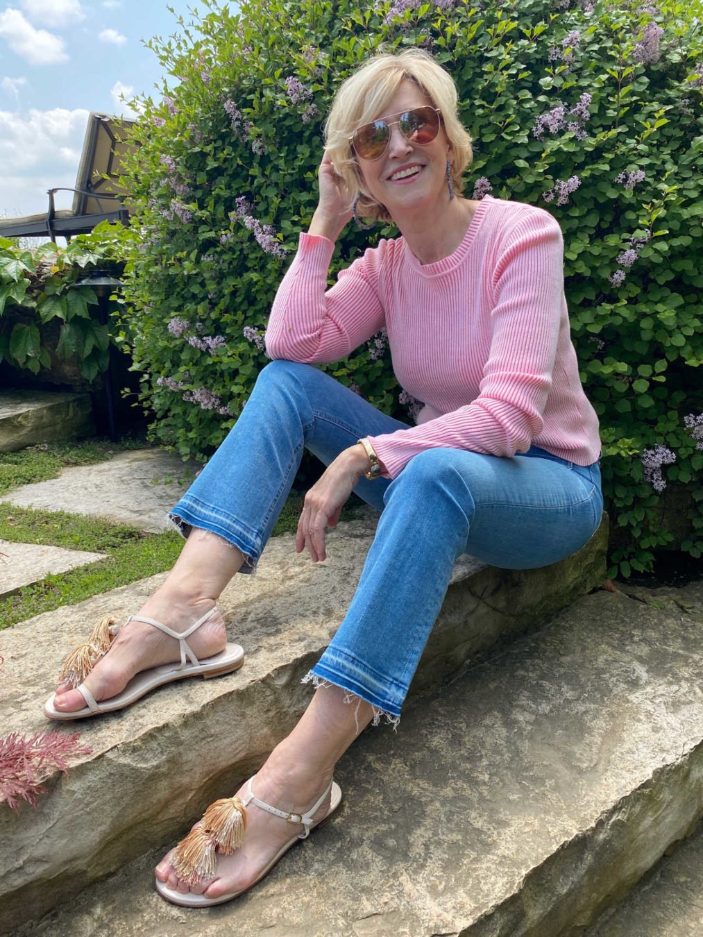 Cropped Fringe Jeans Deb