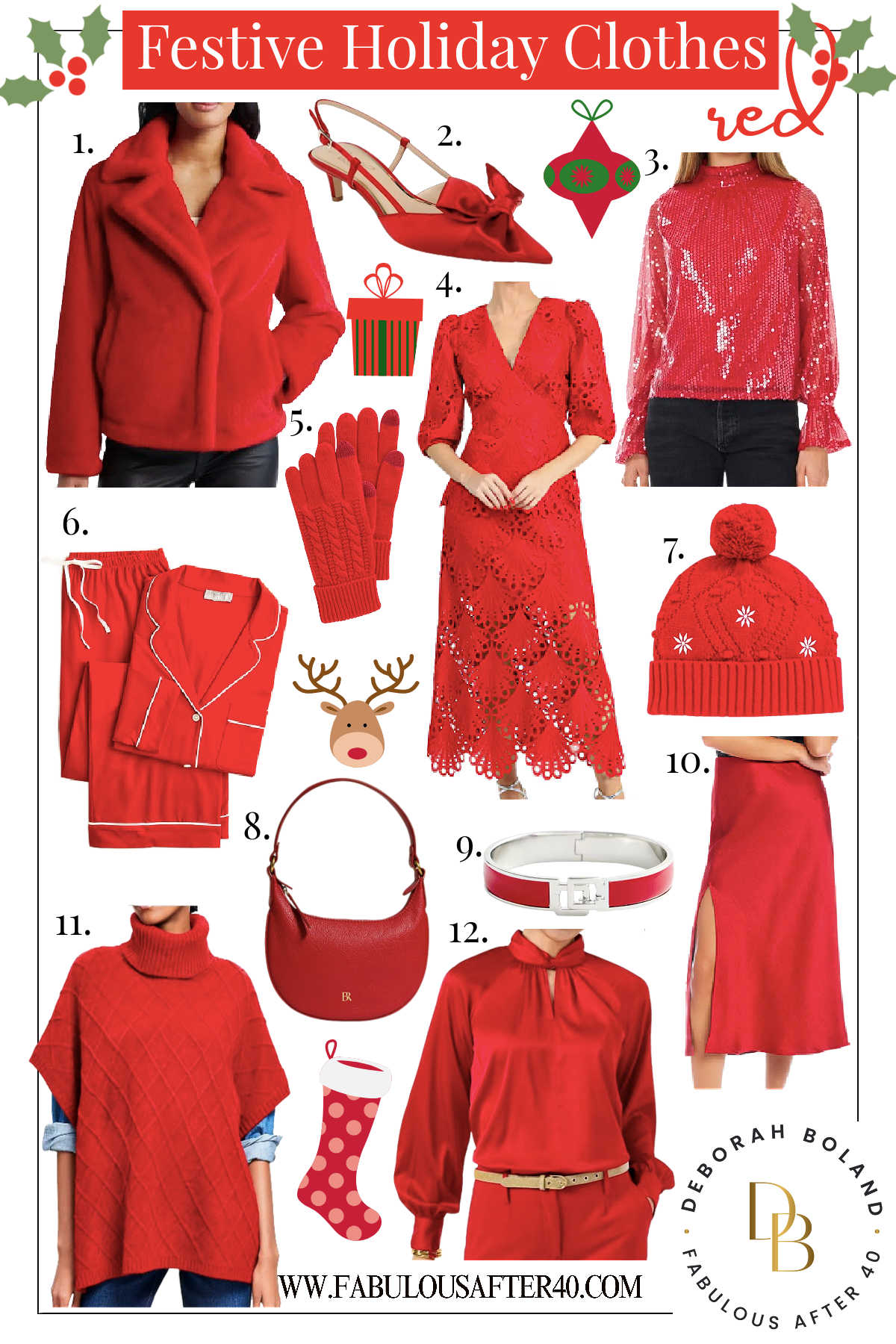 red Festive Christmas Clothes red Festive Christmas Clothes