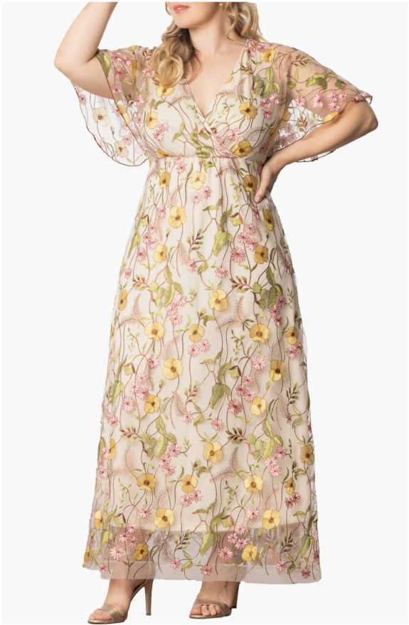 Embroidered Floral Gown floral Plus Size Mother Of The Bride Dresses