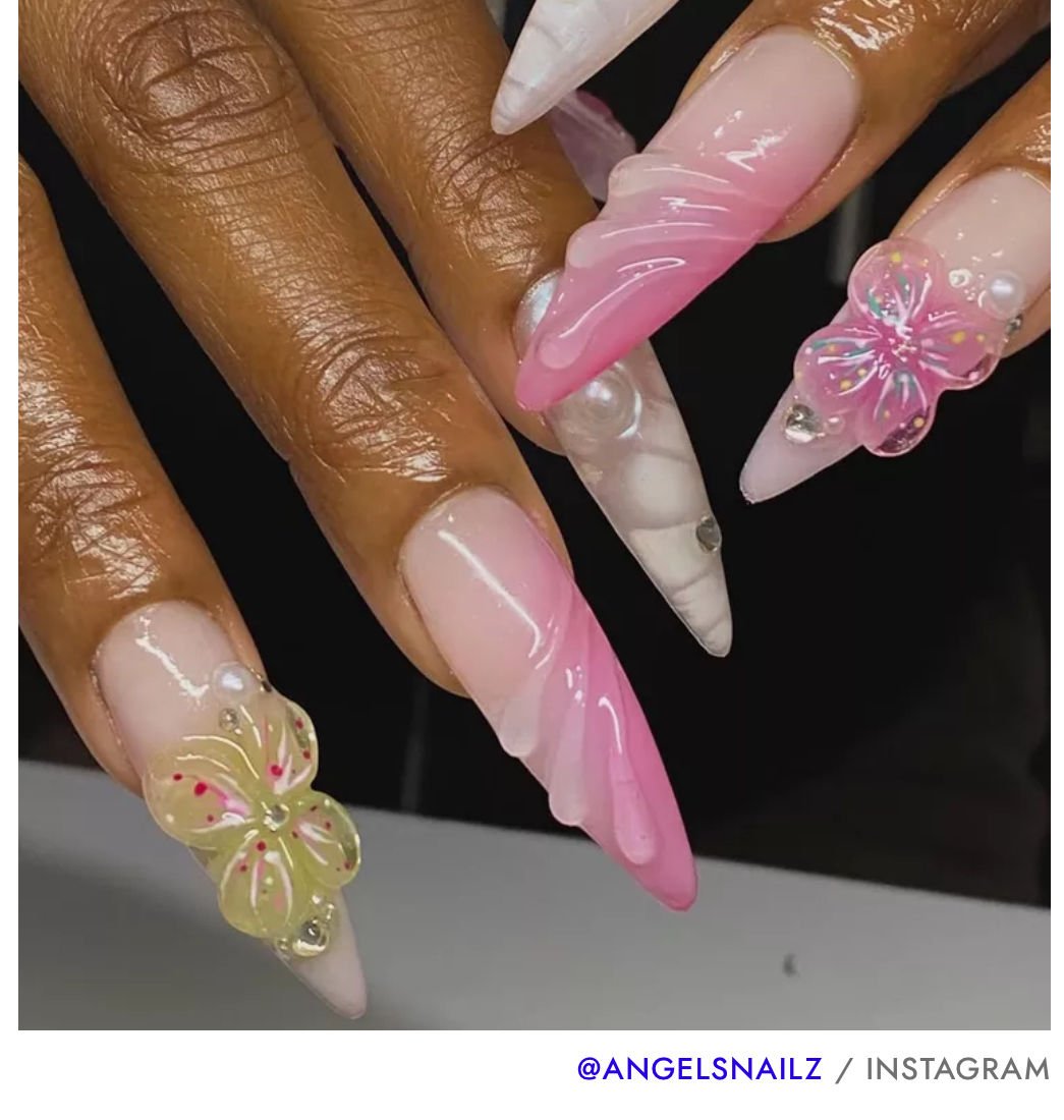 nail art with extensions