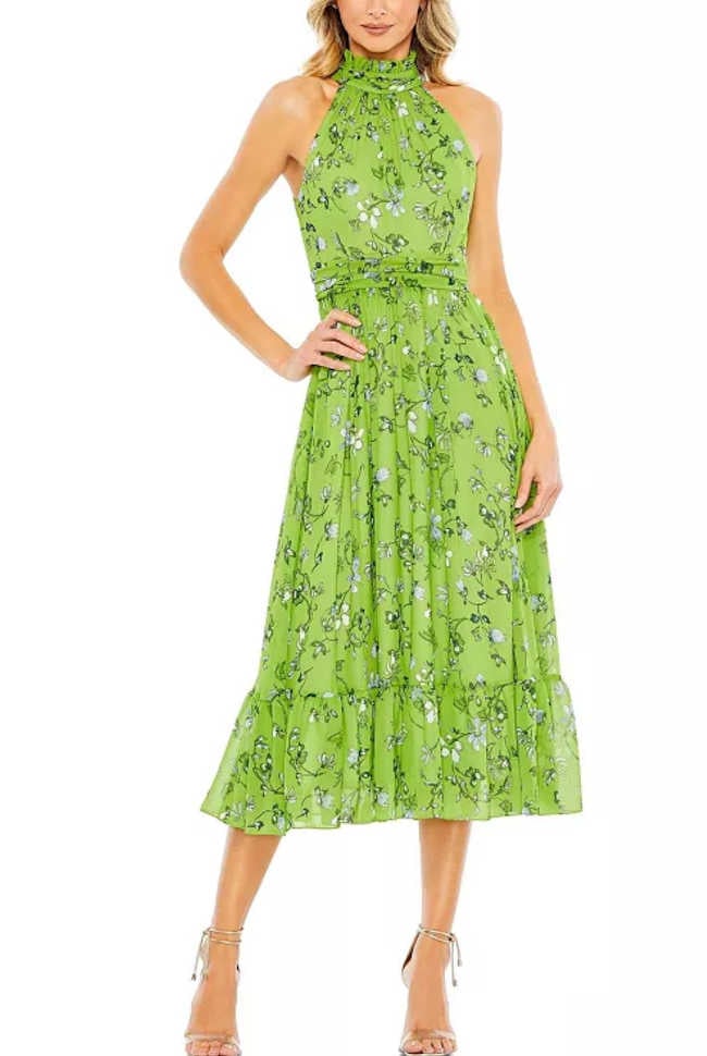 green floral halter dress green floral halter dress | Spring and Summer 2025 Color Trends