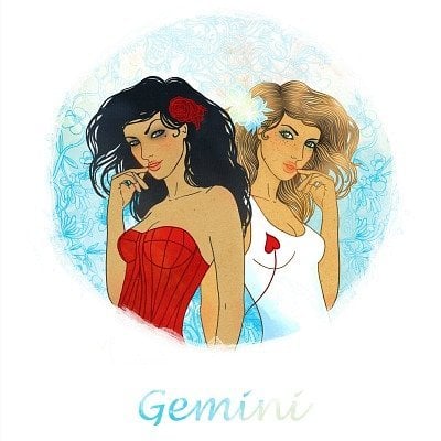 Illustration of gemini zodiac sign as a two beautiful girls