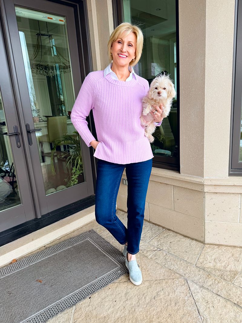 Lavender Ribbed Tunic Pastel Sweaters