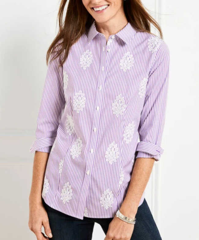 Crocus striped shirt lavender shirt