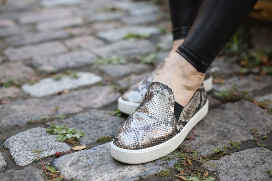 Best sneakers for women over 50 - snakeskin