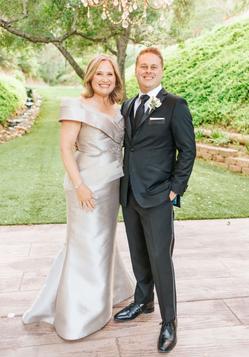mother of the groom embellished off-the-shouder gown