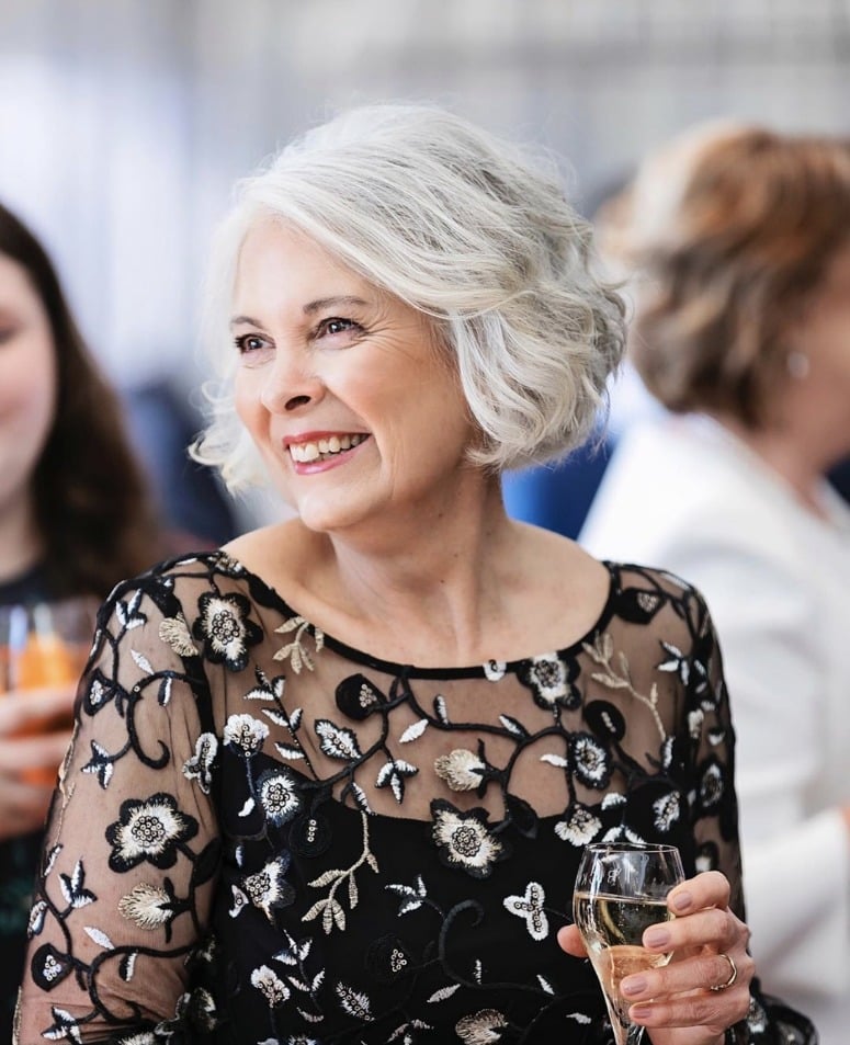 mother-of-the-bride hairstyles gray bob