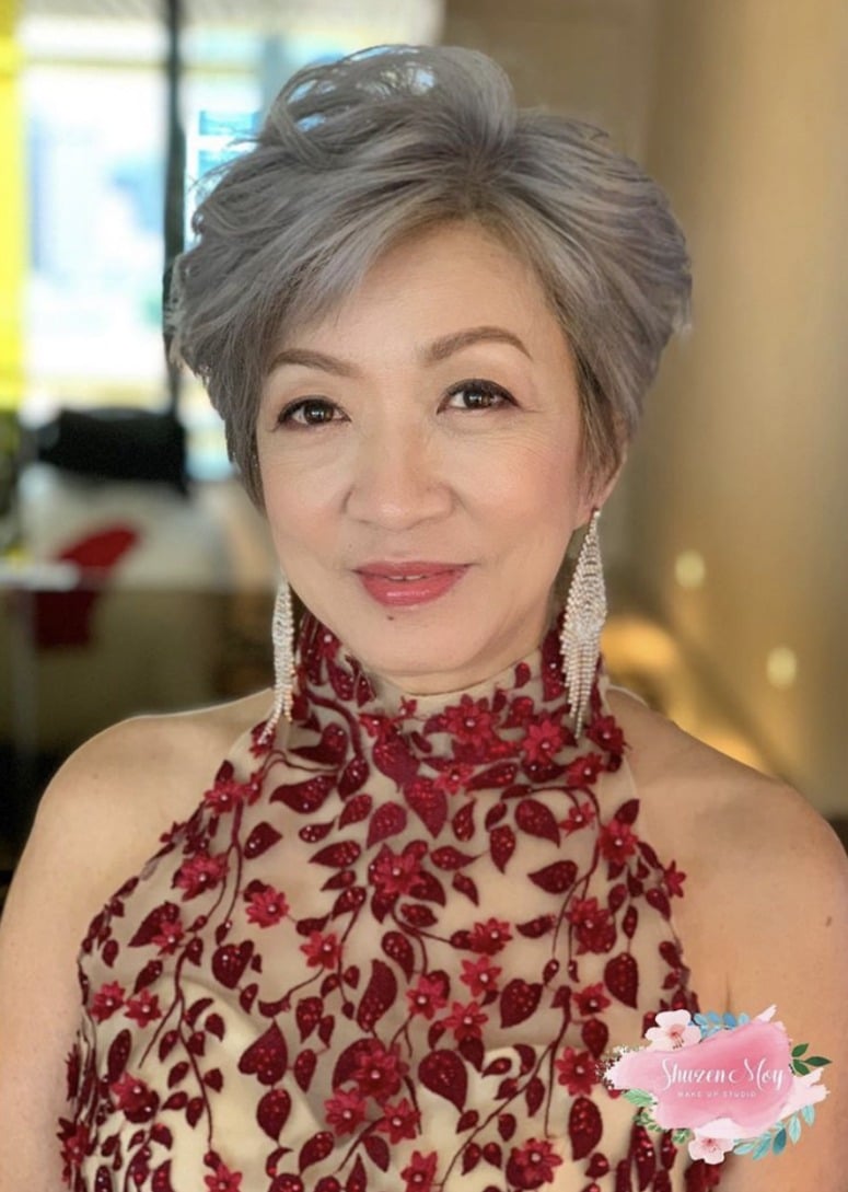 mother-of-the-bride-hairstyles short ashy gray