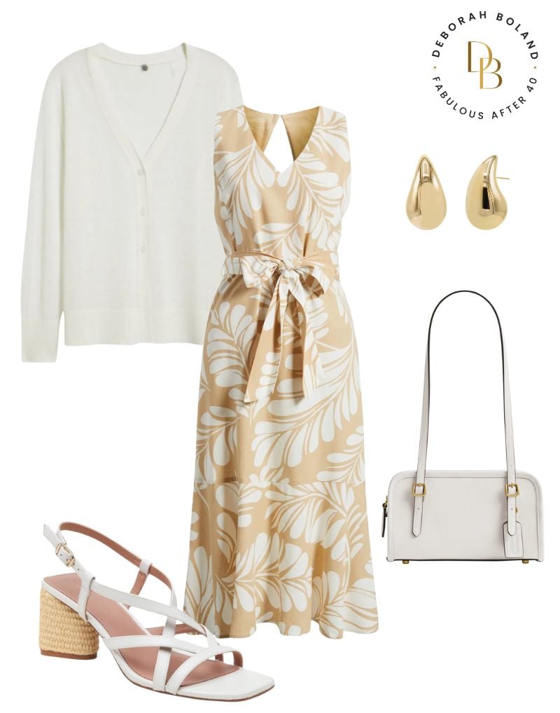 Beige Floral Wrap Mother of the Grad - Beige Floral Wrap