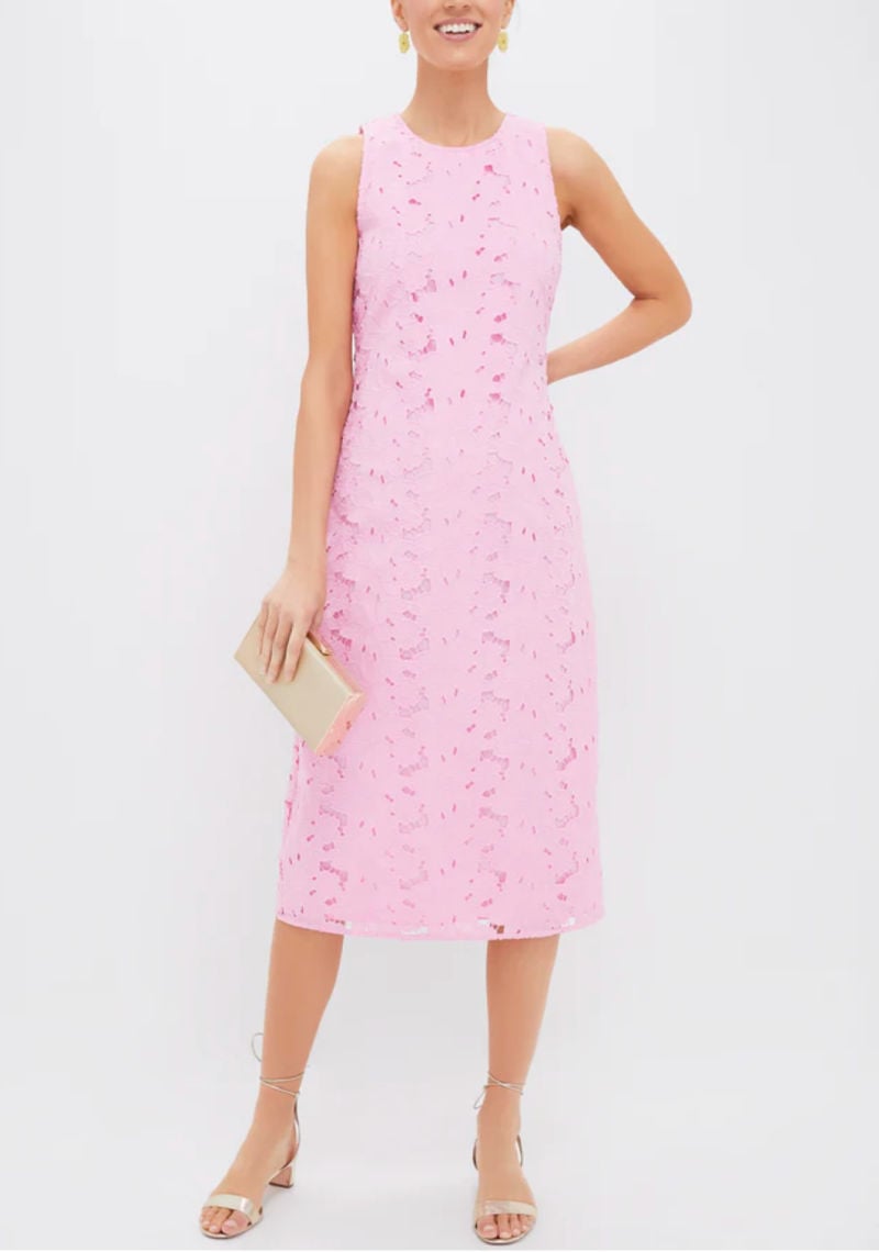 Fabulous After 40 shares an pink Eyelet Midi Dress Fabulous After 40 shares an pink Eyelet Midi Dress