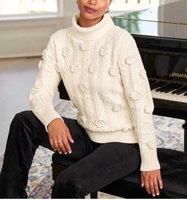 rosettes knit sweater rosettes knit sweater