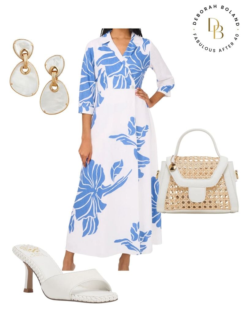 Fabulous After 40 shares blue and white outfit collage Fabulous After 40 shares blue and white outfit collage