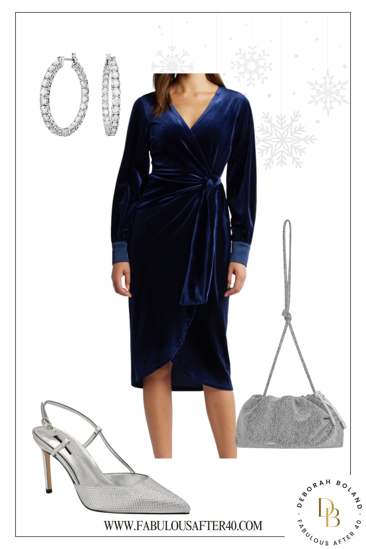 Velvet Wrap dress Navy Blue Velvet Wrap dress - Navy Blue