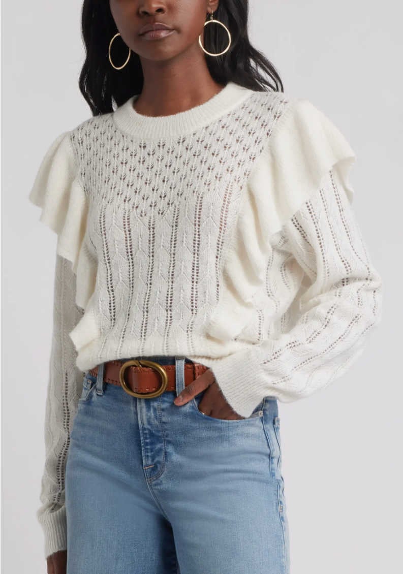 what to wear to a country concert - ruffle sweater