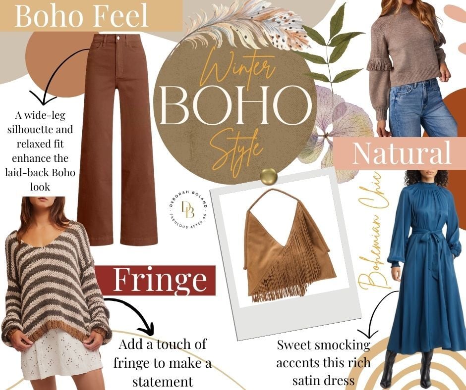 Winter boho style - colors, fabrics
